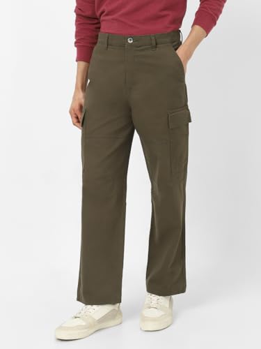 Image of Urbano Fashion Men's Loose Baggy Fit Solid Cargo Chino Trouser Pant with 6 Pockets Non-Stretchable