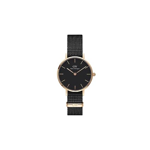 Daniel Wellington Petite Cornwall, Schwarz/Roségold Uhr, 28mm, NATO, für Damen