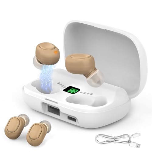 集音器 高齢者 しゅうおんき 【2025新設計・簡単操作・自動電源ON/OFF】4段階音量調整 音声拡聴器 最大20-30時間連続使用可 1200mah充電ケースは200時間の充電を追加 ノイズ低減 Type-C充電式 残量表示 両耳対応 人間工学設計 装