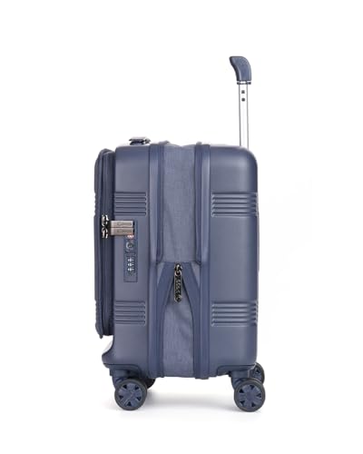 biaggi Runway Hybrid Expandable Underseat Carry-On – Lightweight TSA-Approved Polycarbonate Travel Bag, Perfect for Getaways & Long Weekends (Expandable Underseater, Navy Blue)4