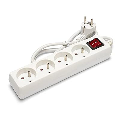 VeLamp Multiprise de 4 prises 2 pôles + terre et interrupteur