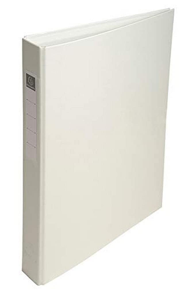 Exacompta - ref. 51388E - Box of 10 rigid PP binders - 4 round rings, diameter 25 mm - Spine 40 mm - External dimensions: 32 x 25.5 cm - Format to file A4 - Colour: white