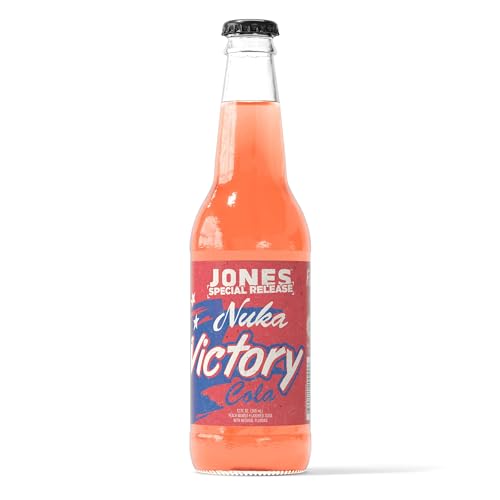 Jones Soda Co. Special Release Nuka Cola Victory | Fallout Merchandise | Cane Sugar Soda | Craft Soda Pop | Soda Soft Drinks | Glass Bottle Soda | Peach & Mango Flavor | (1 Bottle)