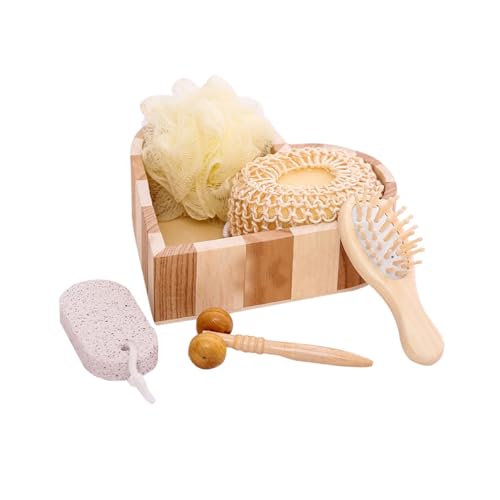 Juego de cubos de madera para baño Ciieeo, ideal para masajes y relajación en casa o de viaje