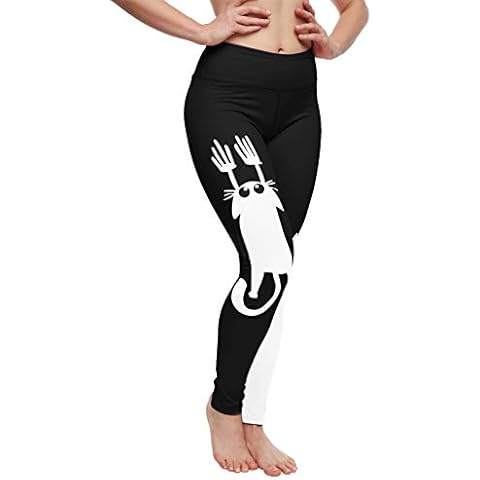 Yanp Leggings Damen Katze Streifen Muster Hohe Taille Yogahose Anti Cellulite Bauchkontrolle Sport Scrunch Fitnesshose Tight Scrunch Butt Figurformende Strumpfhose Hose Cover