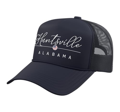 Huntsville Alabama AL on Huntsville Trucker Hat with Adjustable Mesh