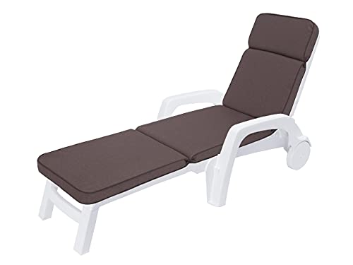 HOBBYGARDEN Auflage für Sonnenliege & Liegestuhl – Bequemes Outdoor Kissen wetterfest für Garten, Balkon & Terrasse | 178x47x5 cm, Braun