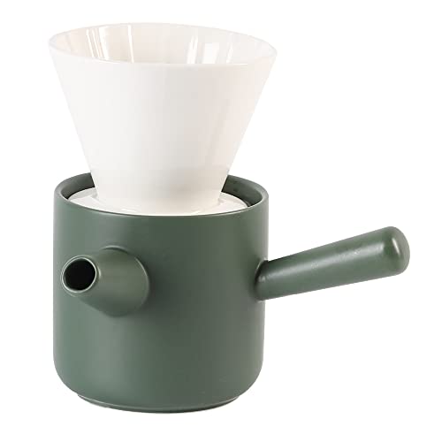 Eyoulyer Ceramic Coffee Maker Pour Over Coffee Drip Friends Gift With A Handle Coffee Server Pot And Coffee Filter cover