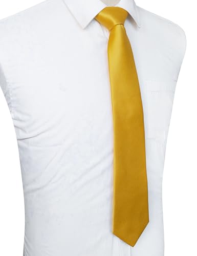 Image of JEMYGINS Solid Color Tie Mens Necktie for Business and Wedding