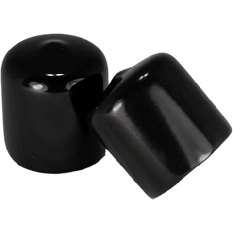 Made in USA Prescott Plastics 1” Inch (25.4 mm) Rubber Hole Plugs and Inserts, Flexible Pipe Post, Round Black Vinyl End Caps for Metal Tubing, Fence Post, Glide Protection from Furniture (Pack of 4) Cover
