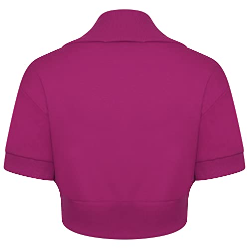 Image of Loxdonz Girl's Short Sleeve Shrug Childrens Kids Cotton Cardigan Bolero Shrug Jacket