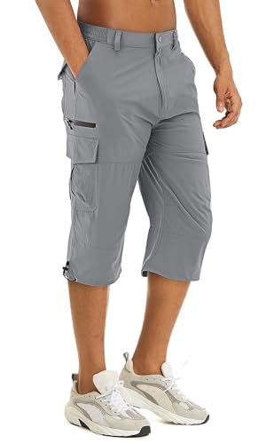 TACVASEN Mens Long Shorts Quick Dry Cargo Hiking Stretch