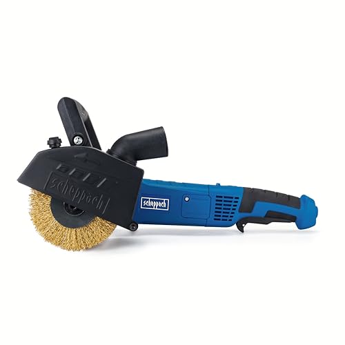 Scheppach satinatrice MRS1300, levigatrice a spazzola con spazzola in filo di ottone| Avviamento morbido| 1300W| Larghezza spazzola 100mm con Ø120mm | Attacco per impianto di aspirazione