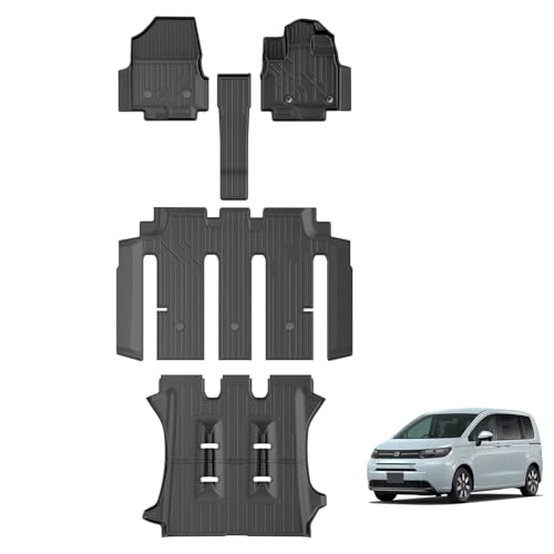 Jiooy ホンダ 新型フリード GT系 フロアマット+セカンドマット+ラゲッジトレイ 6人乗り GT1/2/3/4/5/6/7/8 ガソリン車専用 freed 3D立体 防水 縁高 トランクマット 汚れ防止 TPE 滑り止め アクセサリー(フリード GT