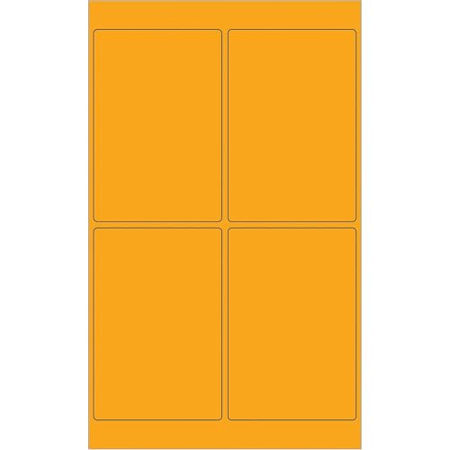 Tape Logic 4 x 6 Fluorescent Orange Rectangle Laser Labels