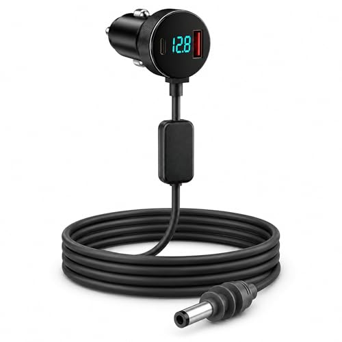 JntuJti Upgraded Starlink Mini Car Adapter Boost Starlink Mini Car Charger 12V-24V to Stable 30V 2A with PD 30W USB-C & USB-A Ports 18AWG 10FT Cigarette Lighter Cable for RV Truck Van Boat