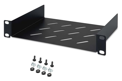 DIGITUS Fachboden - 1HE - 10-Zoll (254 mm) - Für Netzwerk-Schrank - 150 mm Tief - Perforiertes Stahl-Blech - Schwarz – Ansicht 6