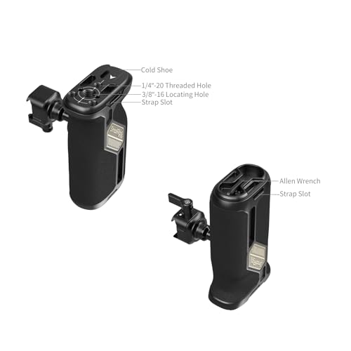 Image of SmallRig Push-Button Rotating Side Handle Kit, with Handgrip and Mini Side NATO Rail for Camera Cage