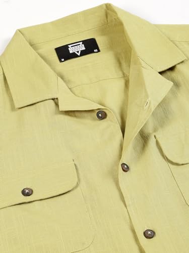 Image of Thomas Scott Men's | Solid | Full Sleeve | Regular Fit | 100% Cotton | Double Flap Pocket | Spread Collar | Casual Shirt
