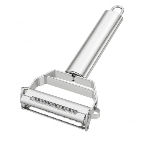 Image of Stainless Steel Vegetable Peeler with Julienne Blade, Potato Peeler & Fruit Slicer, Ergonomic Grip, Easy Clean Kitchen Peeler for Carrot, Cucumber, Apple & Vegetables