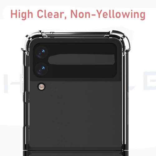 Image of HUMBLE Luxury Pattern TPU + Poly Carbonate | Crystal Clear Flip Cover Compatible with Samsung Galaxy Flip 3 Back and Front Glass Design with Full Body Protection Case Cover for Samsung Galaxy Flip 3