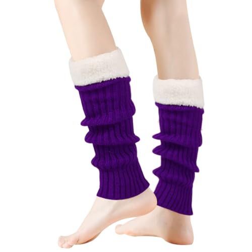Image of Winter Leg Warmers for Women and Girls Warm Knitted Socks Knitted Wool Crochet Long Boot Socks New Year's Day Socks Christmas Socks