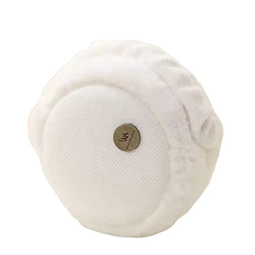 Roadoor Cache-oreilles pliables unisexes pour le sommeil - En polaire - Noir et blanc - Grande peluche - Réduction du bruit - Pour l'hiver, blanc, S Cover