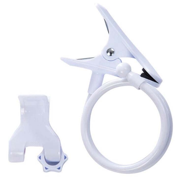 Soporte de escritorio Lazy para HTC Desire 21 Pro Smartphone Clip Universal Flexible Regulable (blanco)