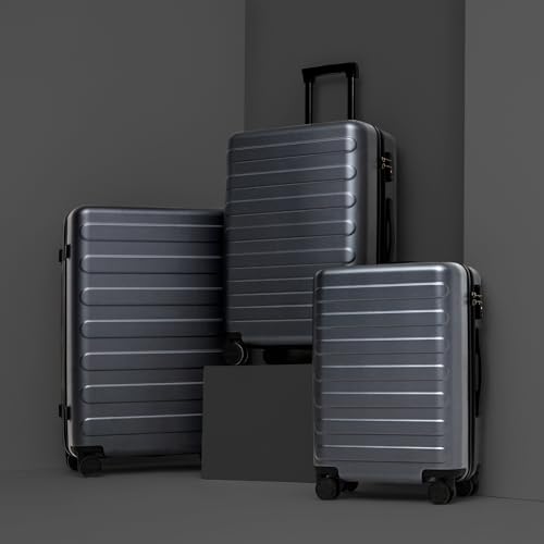 NINETYGO Carry On Luggage 22x14x9 Airline Approved, 20 Inch Luggage with Smooth Spinner Wheels, Lightweight, Hard Shell PC Suitcase Carry-On, Travel Luggage, TSA Approved (Grey, Rhine Basic)4