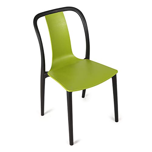Image of Cello Cheer Chair Set Pack of 2 - Green, Black | Strong and Durable | Easy to Clean | Chair for Living Room, Bed Room, Kitchen, Office Room, Outdoor | 3 Years Warranty