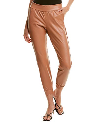 commando Faux Leather Jogger, Vegan Leather, Jogger Sweat Pants for Women, Luxury Loungewear, Gym Track Bottoms, Adobe, X-Large