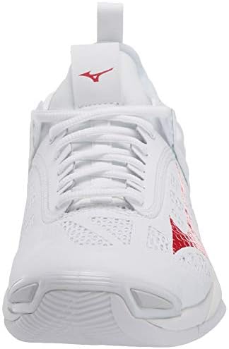 Mizuno Women's Wave Momentum Volleyball Shoe, White-red, 7 | Image 1
