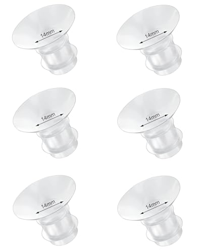 Image of Flange Inserts 14mm 6PCS Compatible with Momcozy/Medela/eufy/Spectra/Medela/TSRETE/Lansinoh Wearable Breast Pump, for the Most 24mm Shield/Flange Pump, Reduce 24mm Tunnel Down to Correct Size