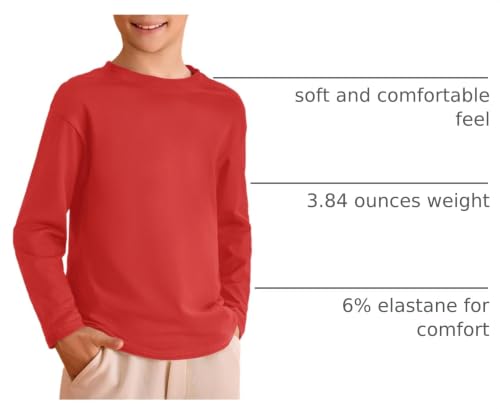 Image of Haloumoning Kids Boys Long Sleeve Crewneck T-Shirts Tee Tops 5-14 Years