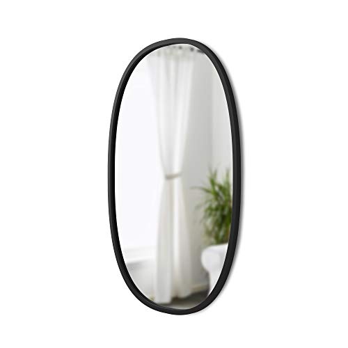 Umbra Hub Oval Mirror by Umbra ­­– Wall Mirror for Entryways, Washrooms, Living Room and More, Black