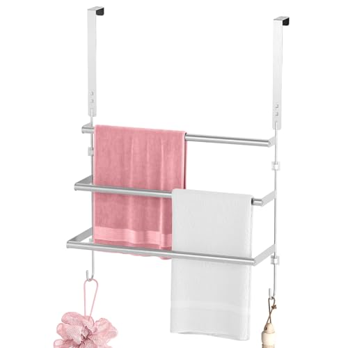 Over The Door Towel Rack,Towel Rack with Hooks for Door