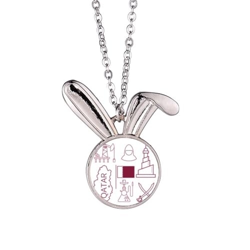 Collier lapin drapeau Qatar : fini les bijoux ternes avec ce pendentif