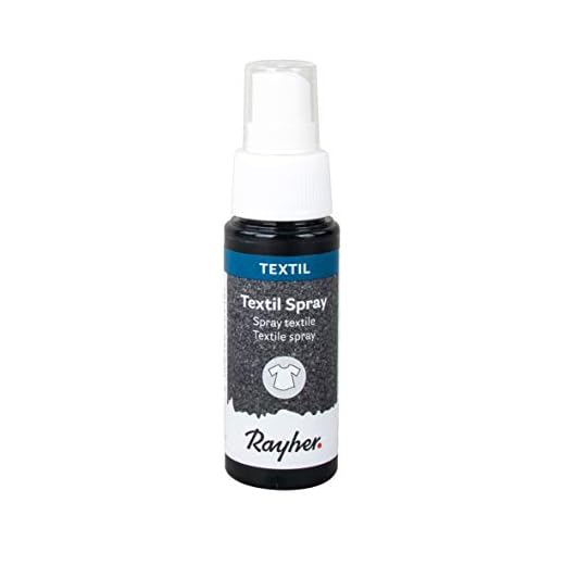Rayher Spray pintura textil permanente, negro, 50 ml, pintura lavable, 35027576