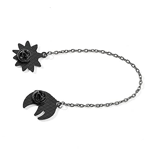 Anime Soul Eater Manga Pins for Backpack, Evil Sun And Moon With Black Chains Brooch Enamel Badges Lapel Pins for Hat Clothes Collection Jewelry Accessories