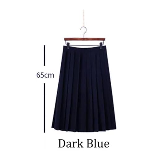 Women Solid Color Casual Pleated Skirts High Waist Long/Short Skirts2