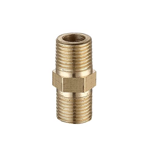 ezqnirk 1PCS Brass Tube Hex Fitting Quick Coupler Adapter Fitting Reducing Hex Bushing,I Male to Male,A 1/8 BSP-B 3/8 BSP