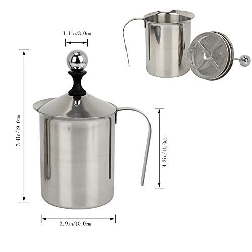 Handmatige Roestvrijstalen Melkopschuimer Handmatig Melkschuim Melkopschuimer Melkschuim Cappuccino 1 Set… - Afbeelding 8