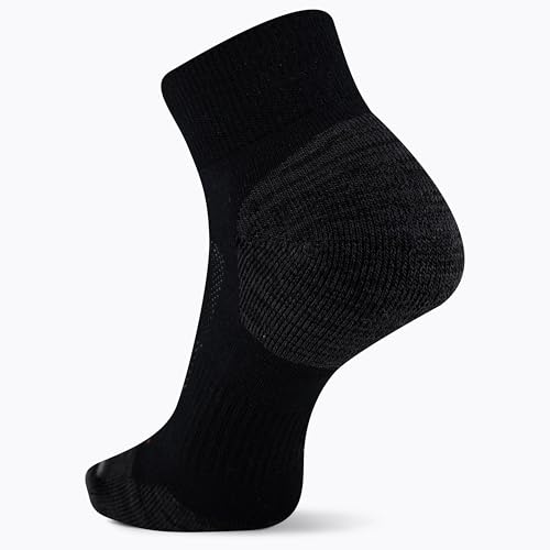 Image of Merrell Unisex Men's and Women's Zoned Cushioned Wool Hiking Ankle Socks - Breathable Arch Support