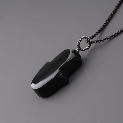 COAI Black Obsidian Hamsa Hand Necklace for Men Women4