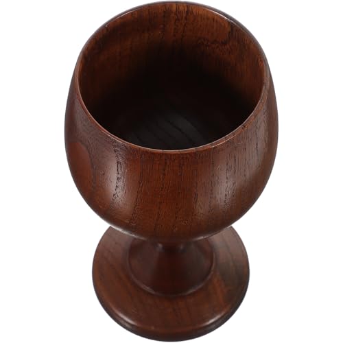 OUNONA Vintage Handmade Wooden Wine Goblet Natural Drinking Cup for Entertaining and Home Decor and Smooth Finish for Wine and Special Occasions