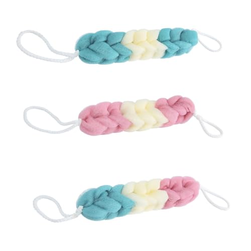 Didiseaon 3pcs Long Bath Strips Exfoliating Shower Towel Soft and Flexible Body Scrubber for Cleaning Random Tool Random Color