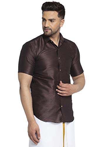 Image of SAIFOO Men's Classic Silk Ethnic Shirt.
