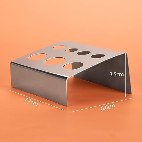 zalati Tattoo Ink Cup Holder 2pcs Pigment Cup Rack Stainless Steel for 7 Caps Tattoo Workyop Supplies, metallic silver, Medium - Image 3