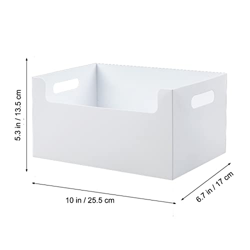 Klyuqoz Desktop Folding Storage Box, Foldable Storage Cubes Pack Of 4, Bookshelf Organizer Pp Plastic Office File Folder Book Organizer For Home, Office, Bedroom, Kitchen (White) #TOP1