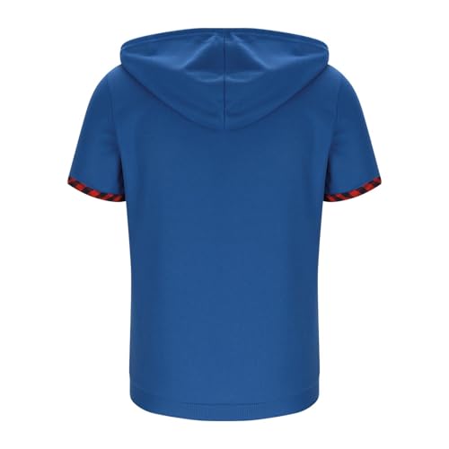 Men's Short Sleeve Hoodie Shirt Casual Waffle Knitted Pullover Athletic Casual Hood Sport Sweatshirt Hooded T-Shirts4